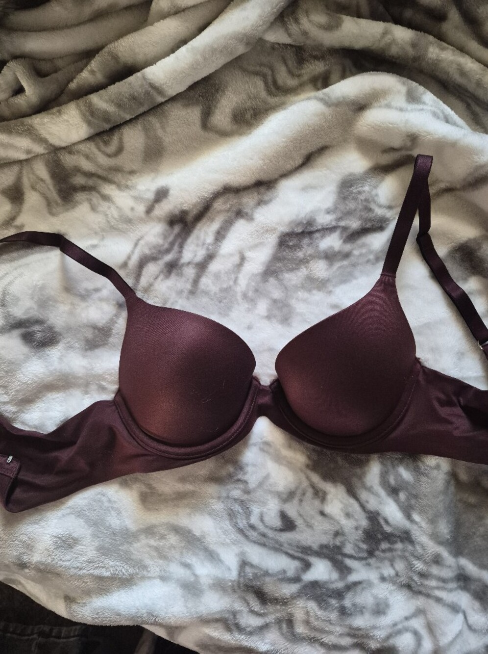 aerie Real Sunnie Demi Burgundy Red Bra 30B